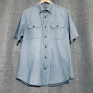 Carhartt Casual Button Down Distressed Shirt‎ Men Large Light Blue